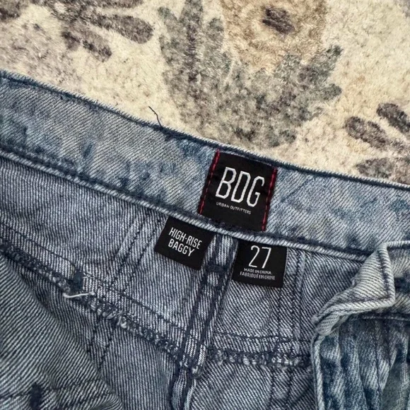 BDG Blue Floral Jacquard Straight-Leg Jeans - Picture 2 of 5